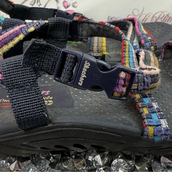 Skechers sandals rainbow Multi-Color Strappy Sport Sandals - Picture 6 of 10